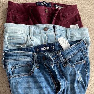 Three Pairs of Size 3R Hollister Jeans Lot